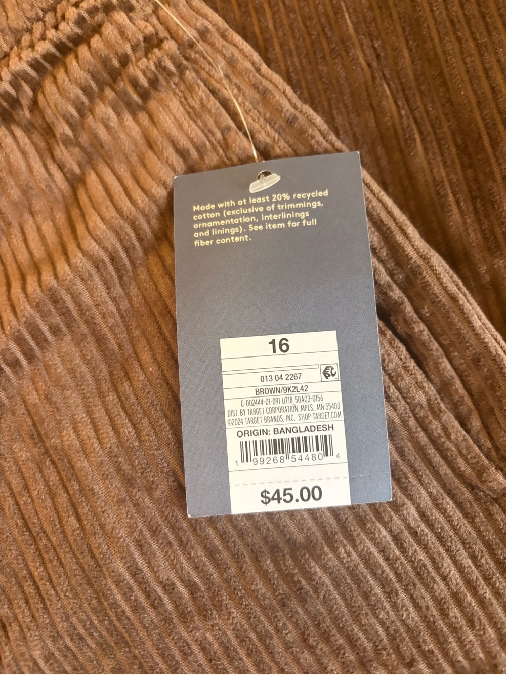 Universal Thread Women’s Corduroy Pants in Dark Brown - Picture 4 of 5